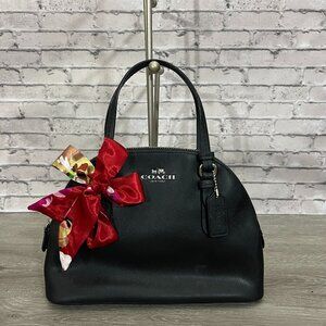 Coach Black Handbag with Red Bow Accent